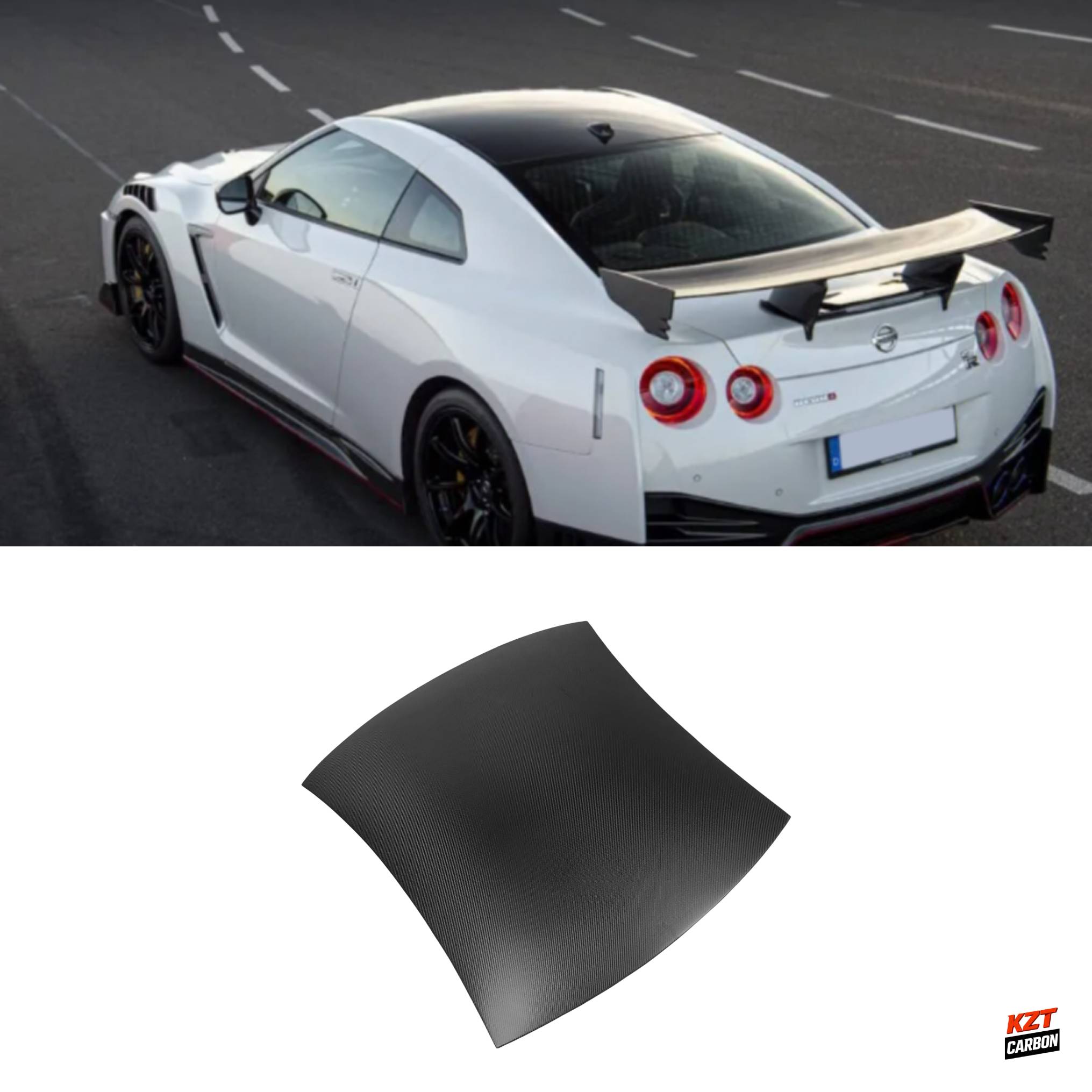 For Nissan R35 GTR 09-16 Matte Carbon Roof Skin Stick on (Without Antenna Hole)