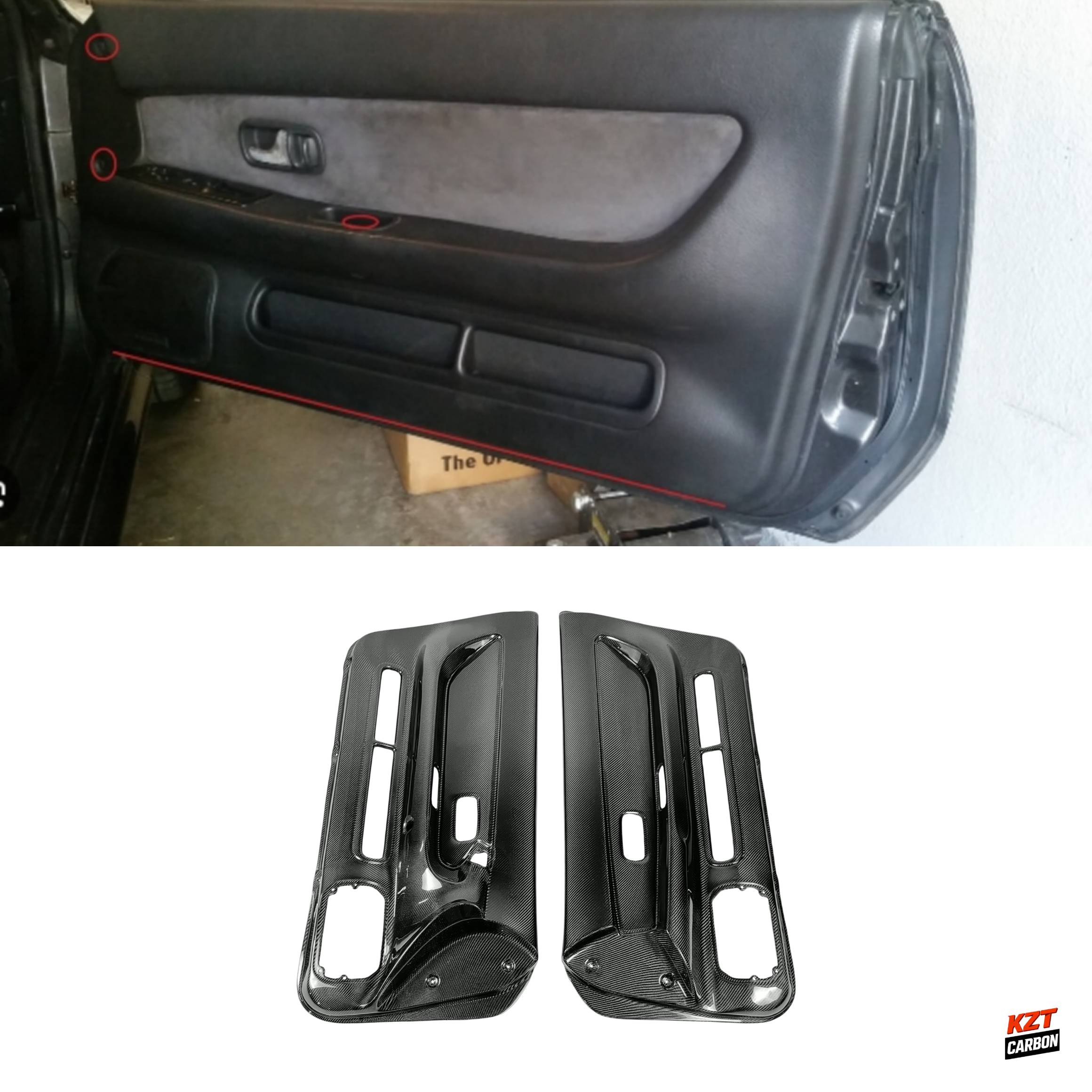For Nissan Skyline R32 GTR 89-93 OE Type Carbon Fiber Inner Door Card Panel Pair