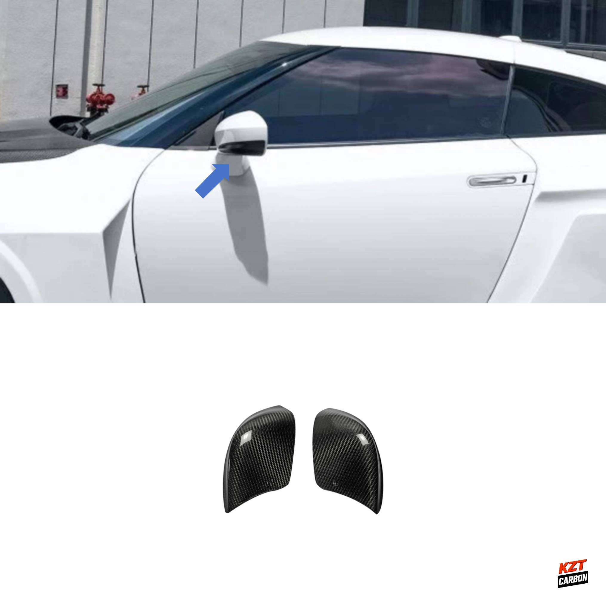 For Nissan GTR R35 CBA DBA 4BA (08-23) KZ Style Carbon Lower Mirror Cover Panel