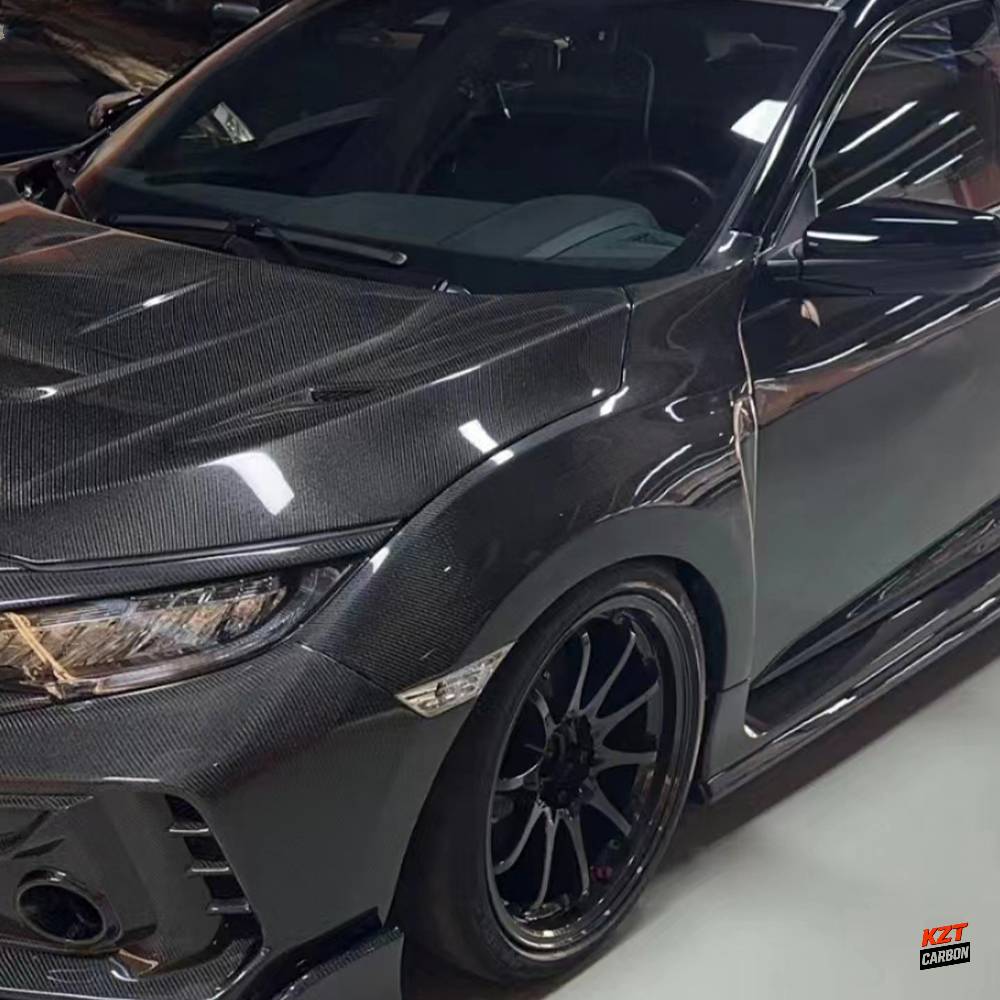 For Honda Civic Type R FK8 17-21 Carbon OE Style Front Bumper Side Fender Pair