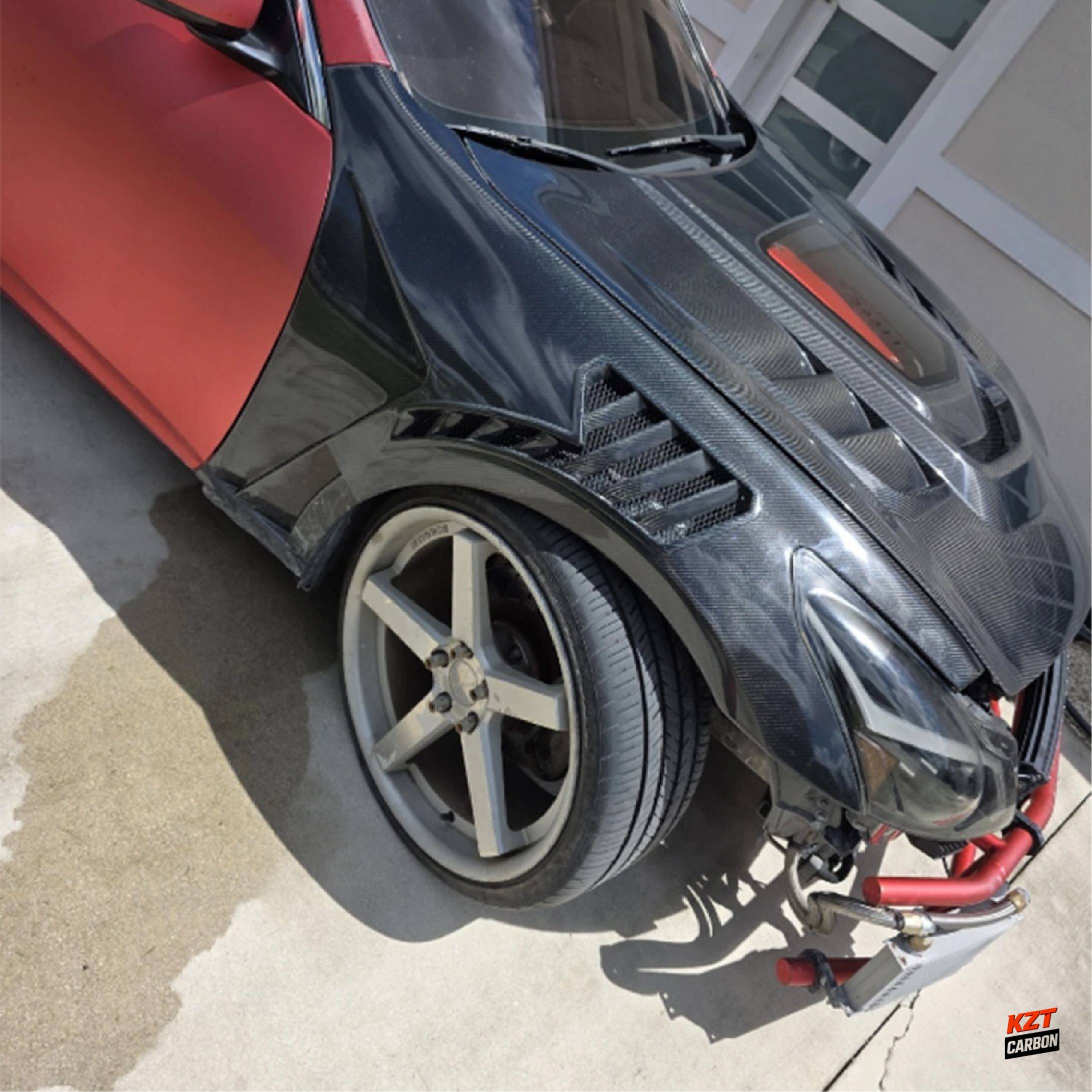 For Infiniti G37 Q40 4 Door Sedan 08-13 Carbon Fiber V3 Style Vented Front Fender