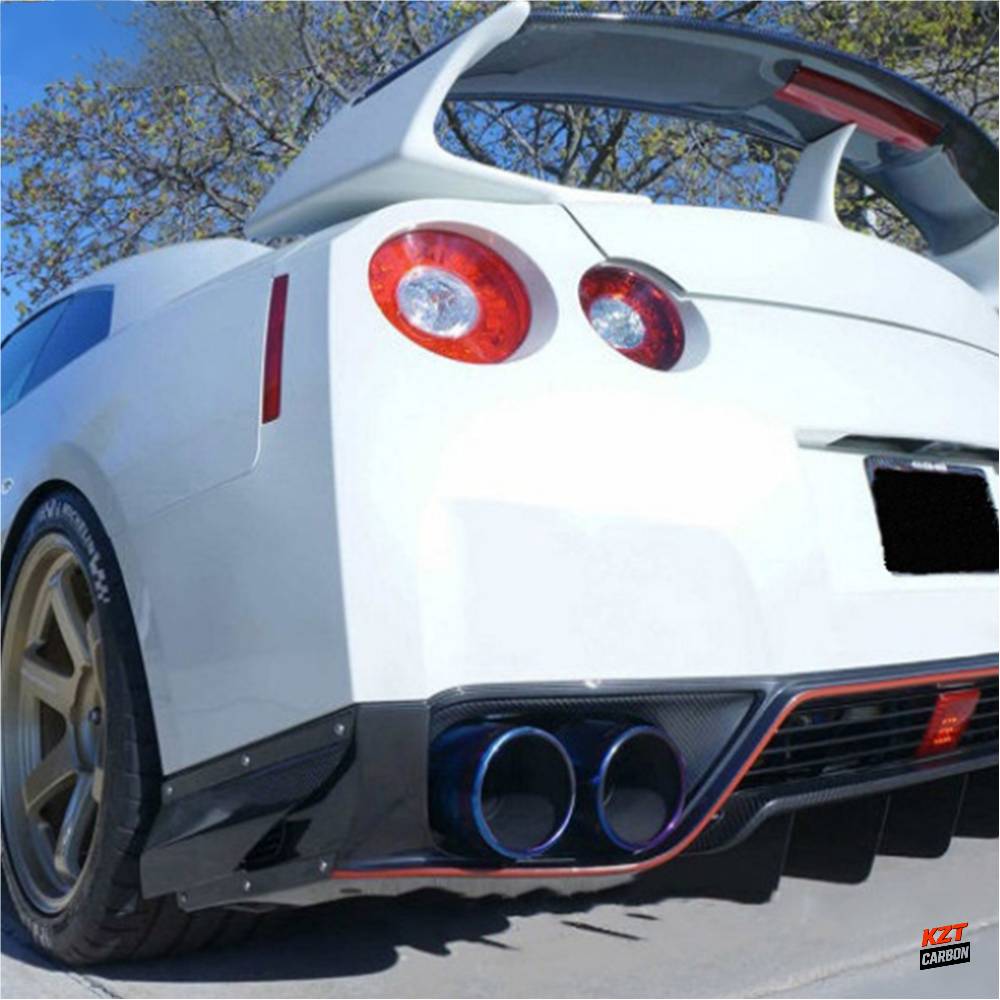For Nissan R35 GTR 13-18 VR Style Carbon Fiber Rear Under Skirt Side Air Shroud
