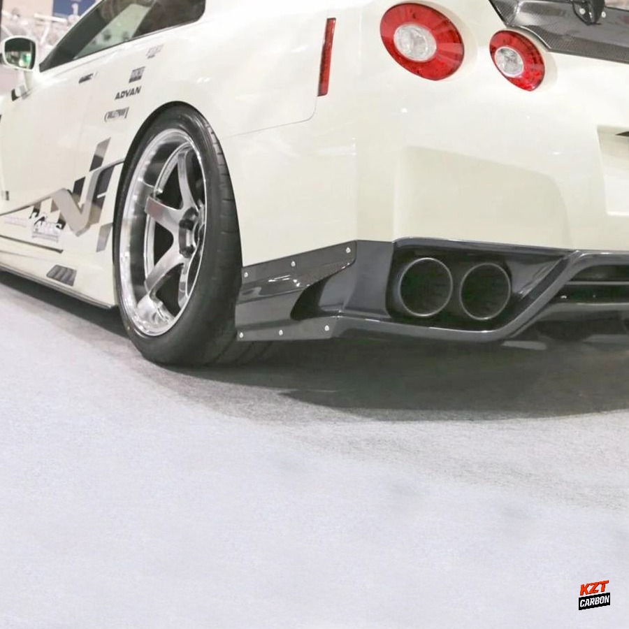 For Nissan R35 GTR 13-18 VR Style Carbon Fiber Rear Under Skirt Side Air Shroud