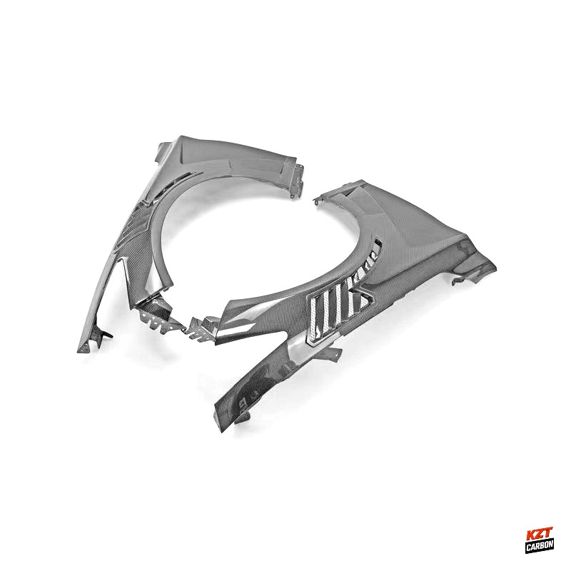 For Infiniti Q50 V37 Sedan 13-24 Carbon M3 Style Front Side Vented Fender Pair