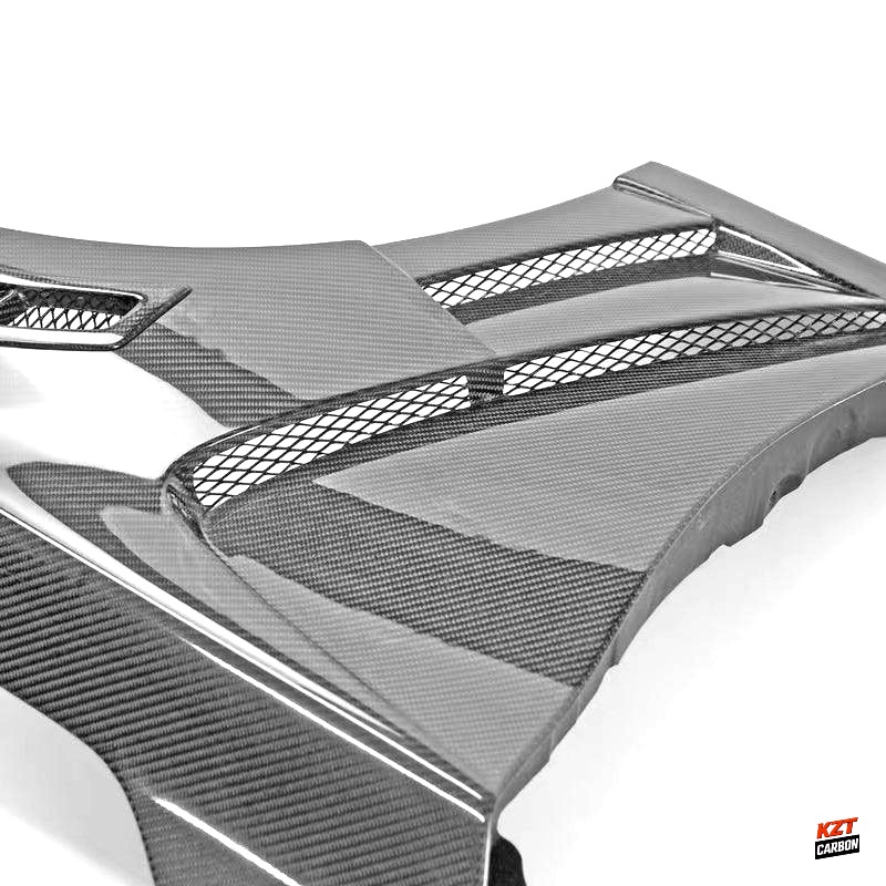 For Infiniti Q50 V37 Sedan 13-24 Carbon M3 Style Front Side Vented Fender Pair