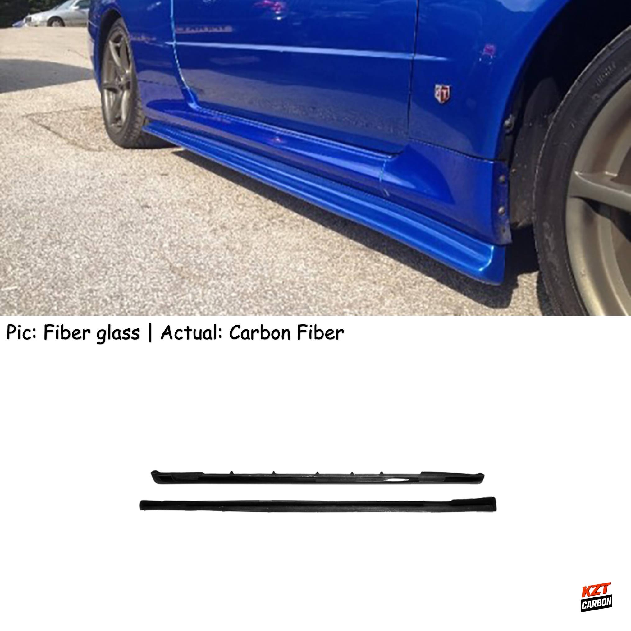 For Nissan Skyline R34 GTR NIS Style side skirt extension (189cm) Carbon Fiber