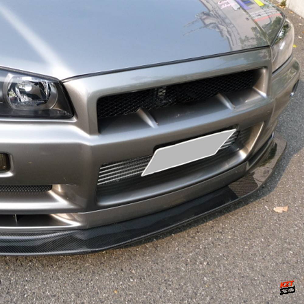 For Nissan Skyline R34 GTR Only Carbon Fiber CAP Style Front Bumper Lip