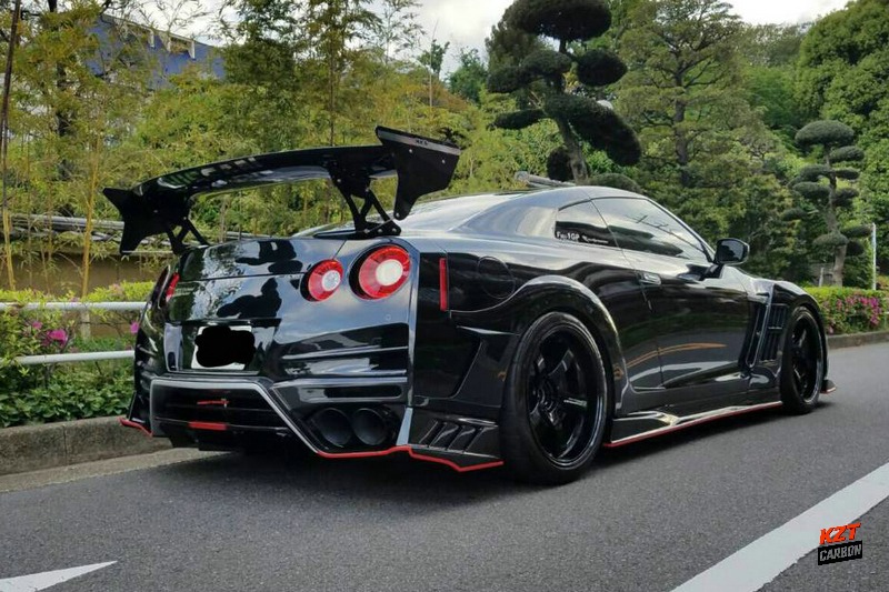 For Nissan R35 GTR 08-17 TS Style Carbon Fiber Rear Fender Flares Arches Add On