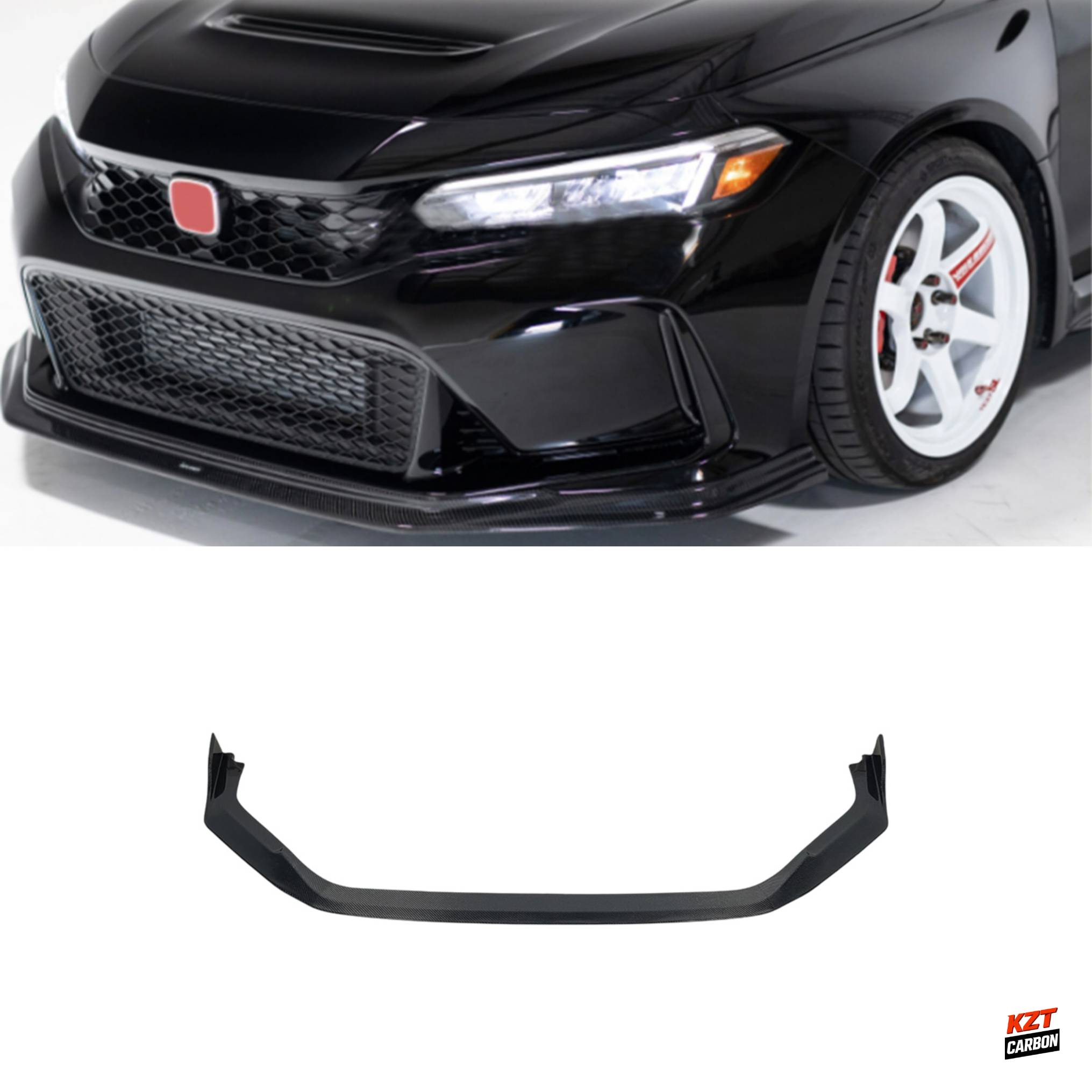 For Honda Civic Type R FL5 Hatchback 2023-24 Carbon PLM Style Front Bumper Lip