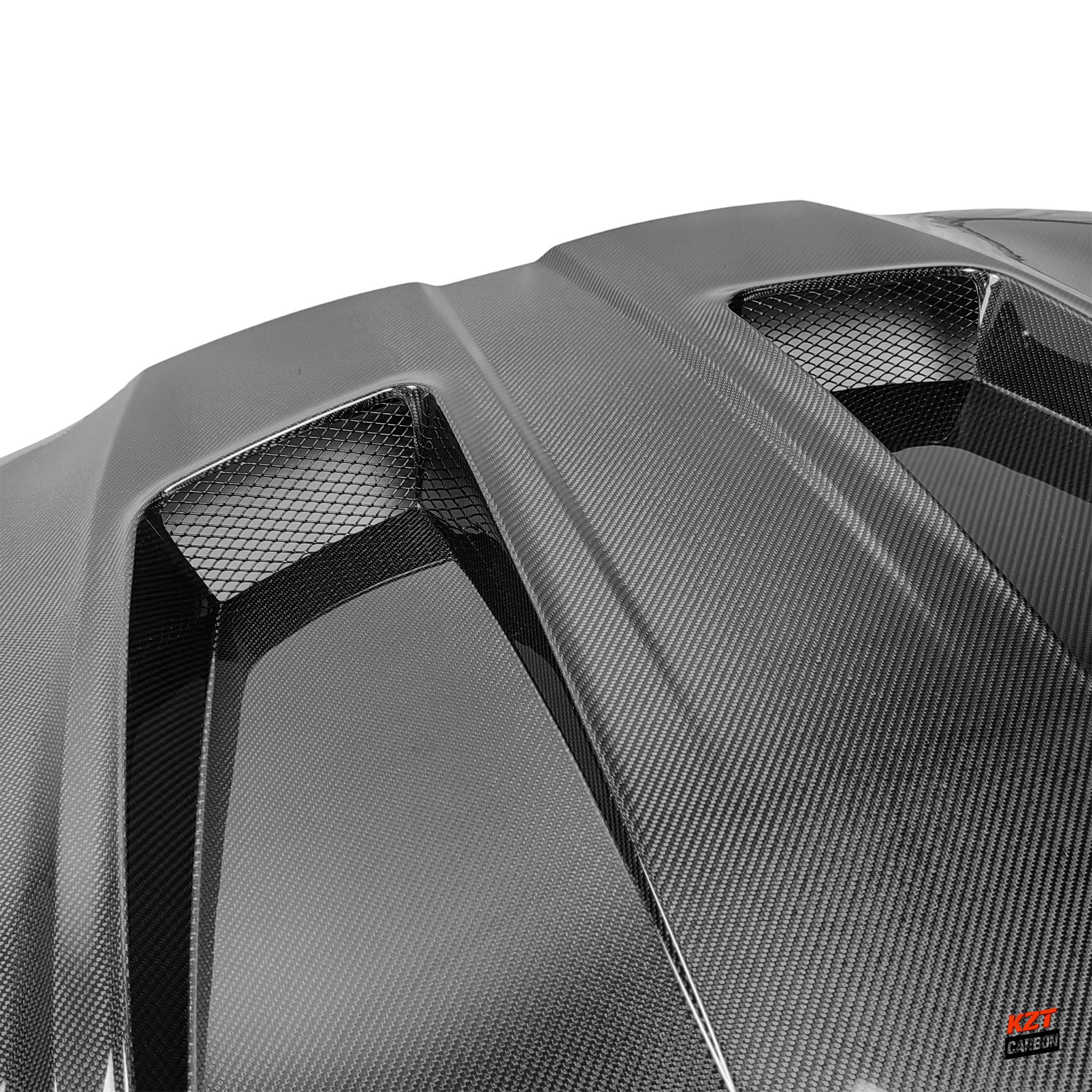 For BMW M3 G80 2020-24 4 Door Carbon Fiber KZ Style Front Vented Cooling Hood