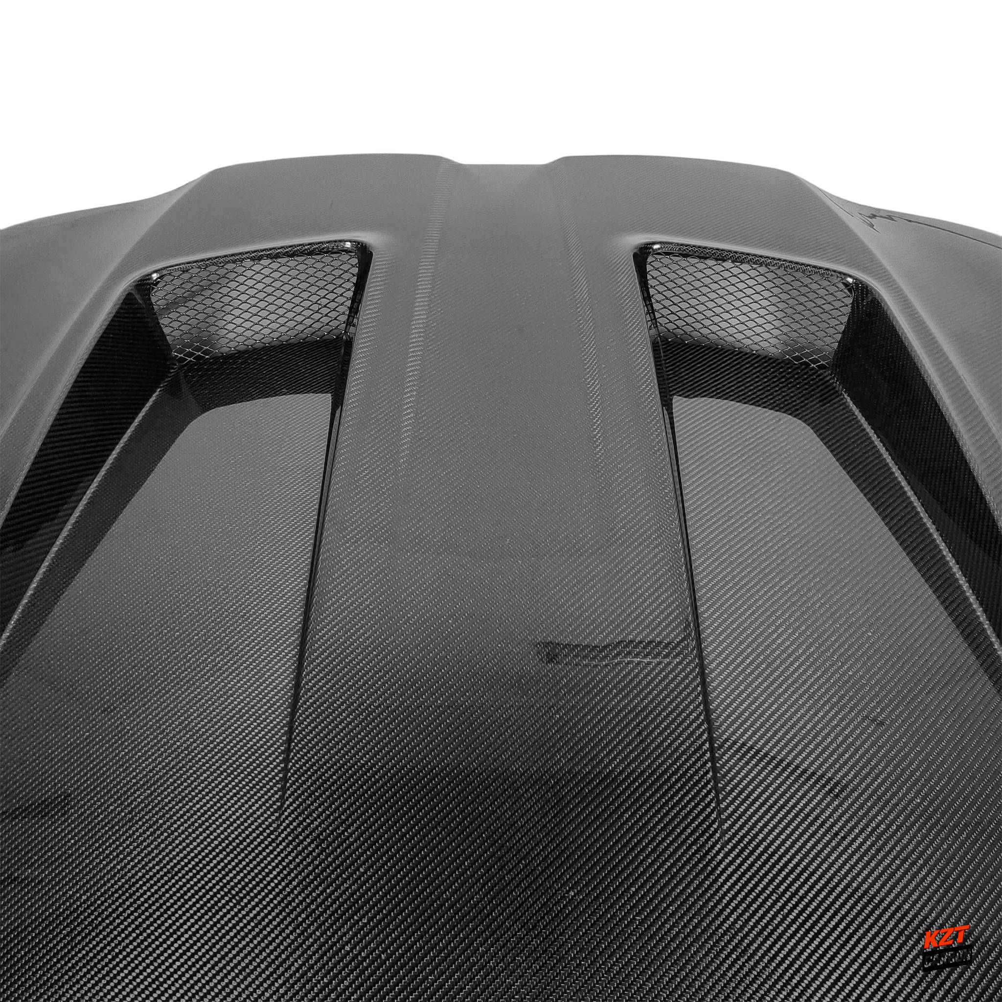 For BMW M3 G80 2020-24 4 Door Carbon Fiber KZ Style Front Vented Cooling Hood