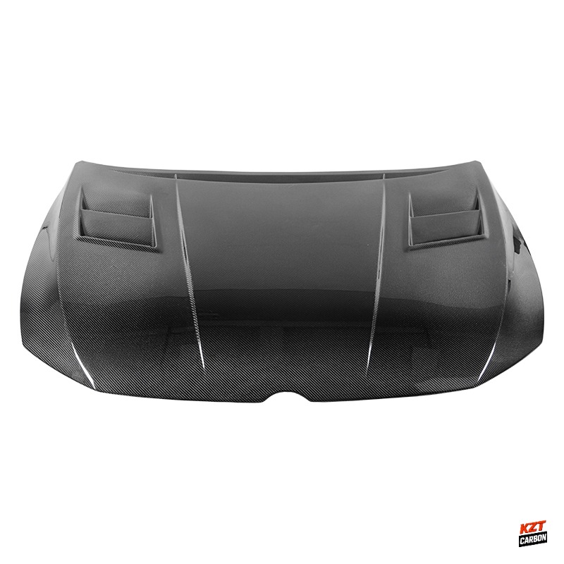 For VW Golf 8 R GTI 19-24 Carbon KZDUAL Vented Cooling Hood (Oversea Version)