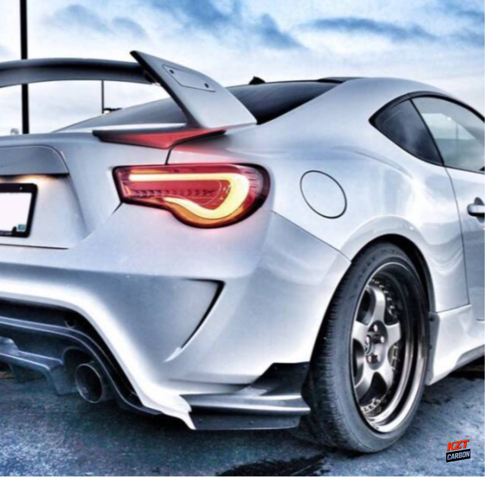For Toyota GT86 FT86 BRZ 12-20 Carbon VRS2 Style Rear Bumper Side Spat Lip Pair