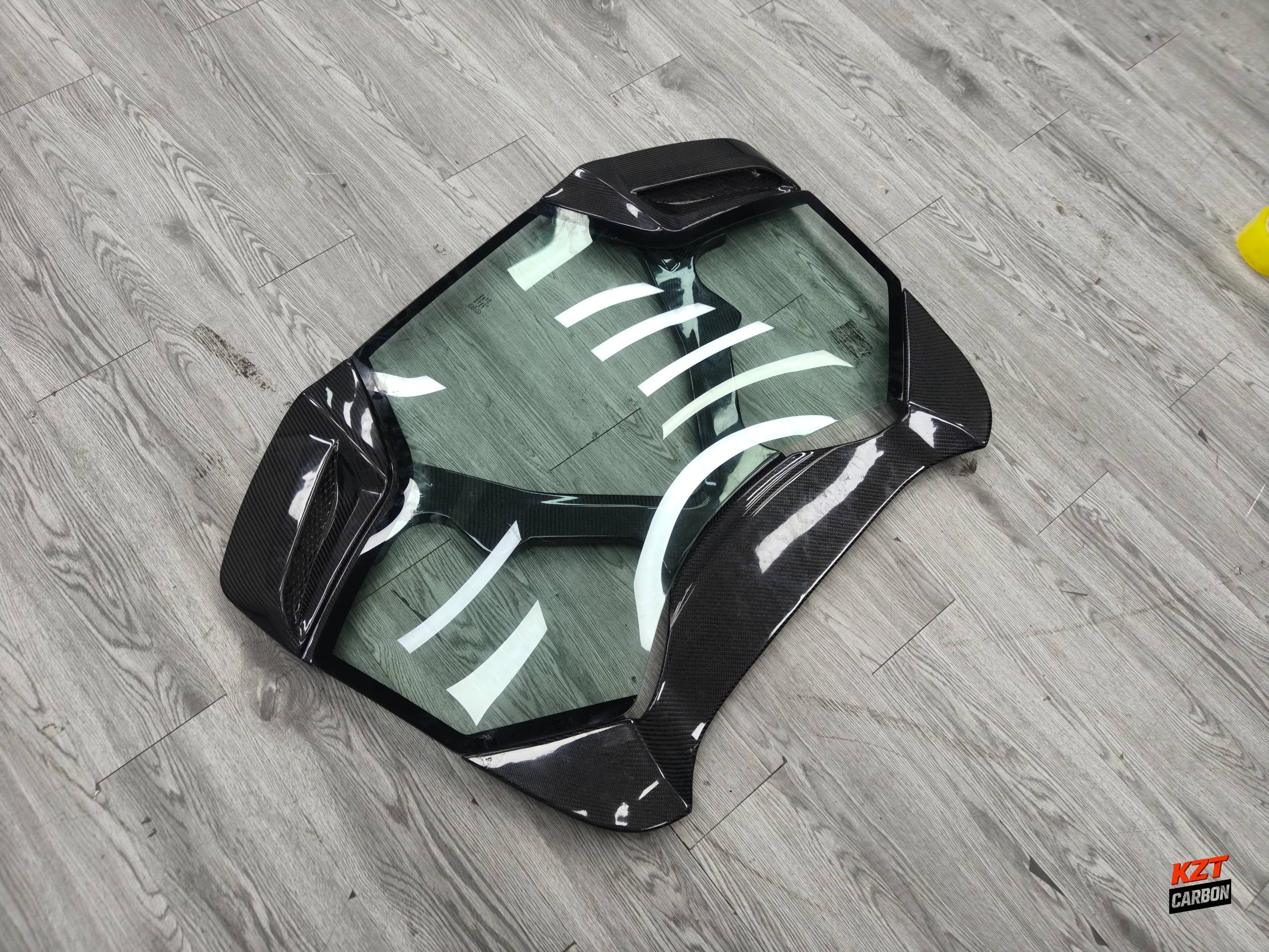 For Ferrari 488 Spider 2015-19 Carbon Fiber KZ Style Rear Engine Bonnet Hood