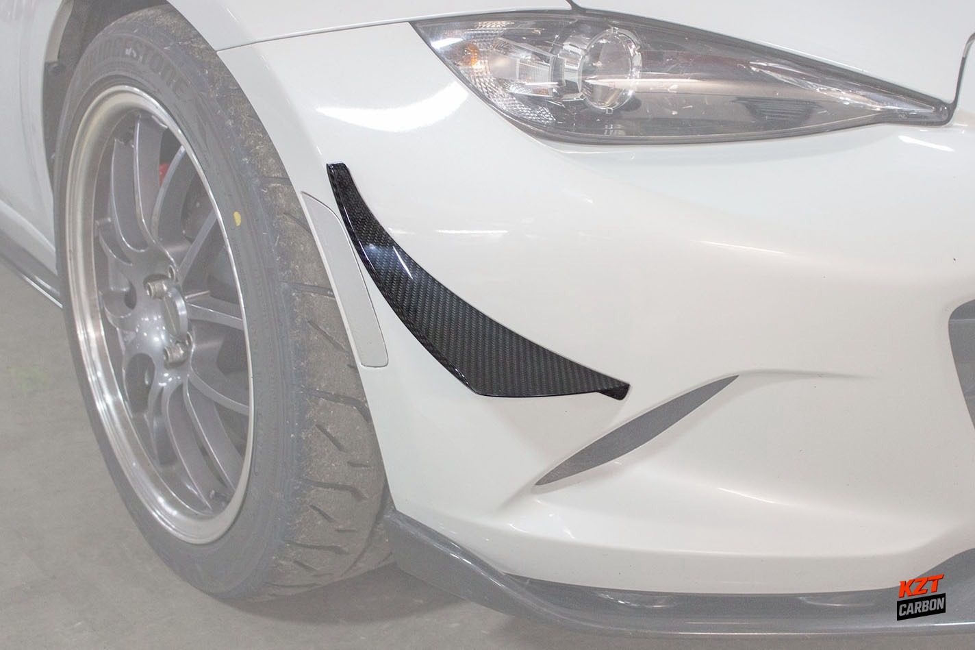 For Mazda MX5 Miata ND 16-26 Verus Front Bumper Side Canard Splitter Fiberglass
