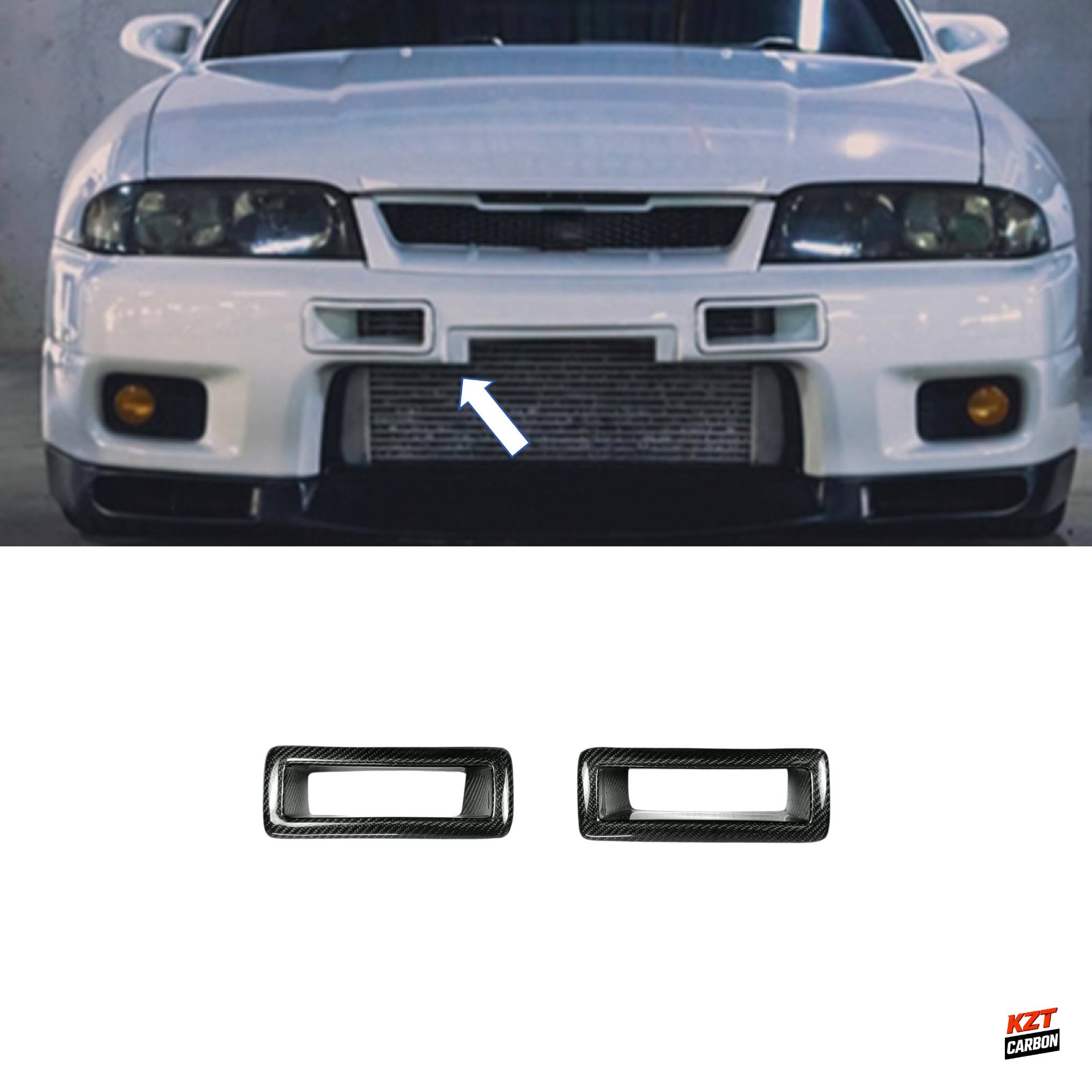 For Nissan Skyline R33 (GTR Only) 95-98 NIS N1 Carbon Front Bumper Vents Pair