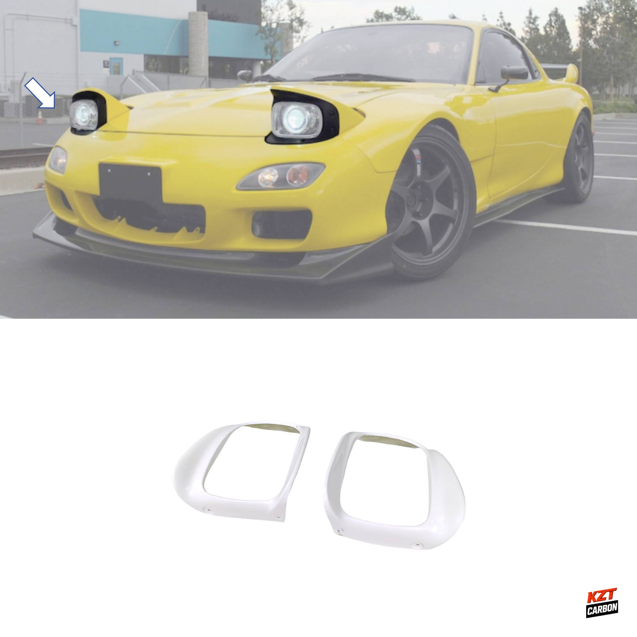 For Mazda RX7 FD3S FD 91-02 OE Fiberglass Front Bumper Inner Headlight Cover