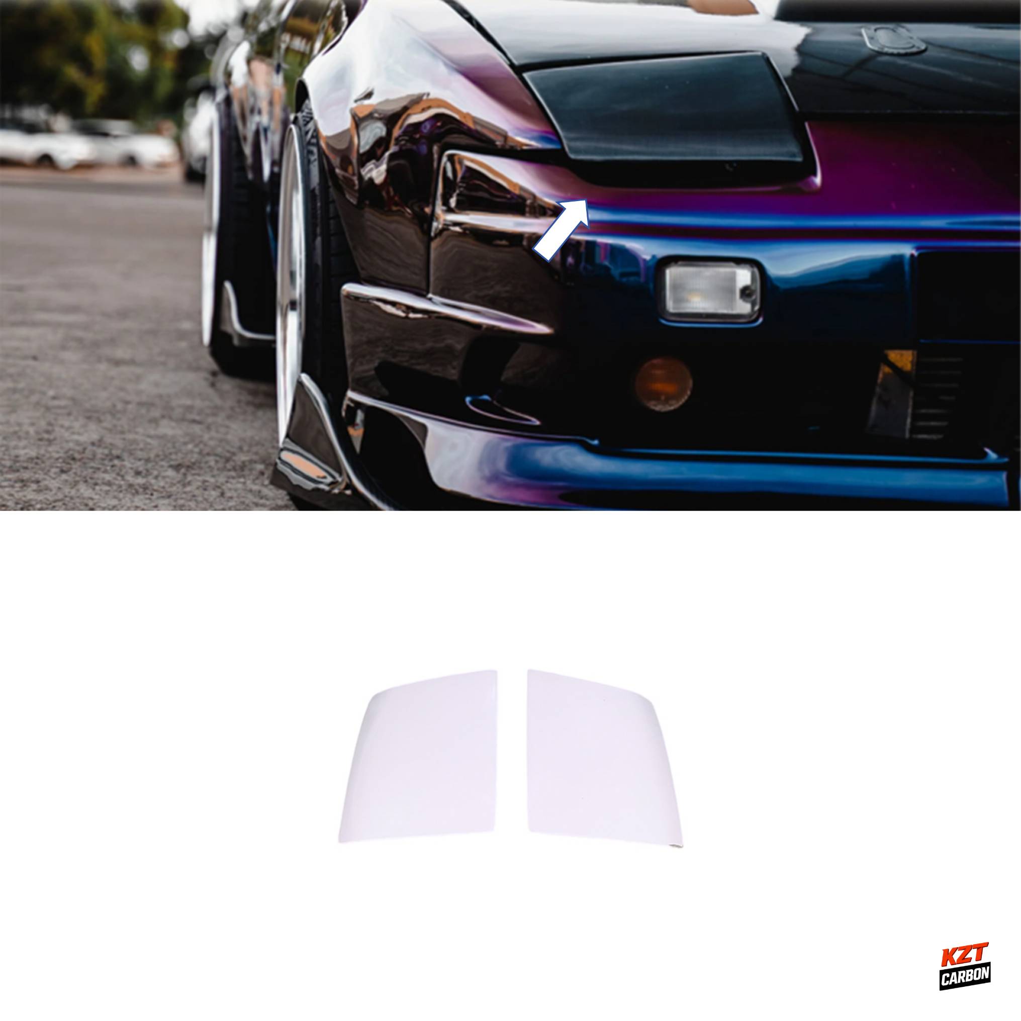 For Nissan Silvia S13 180SX OEM Style Fiberglass Front Headlight Cover Panels