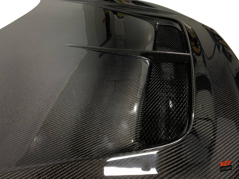For Honda Civic FL5 Type R Carbon Fiber Vented Cooling Front Bumper Hood Bonnet