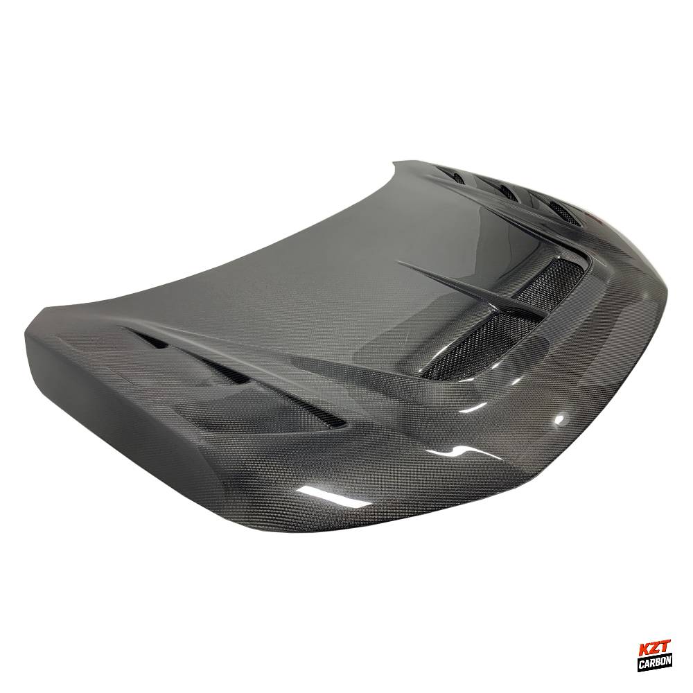 For Honda Civic FL5 Type R Carbon Fiber Vented Cooling Front Bumper Hood Bonnet
