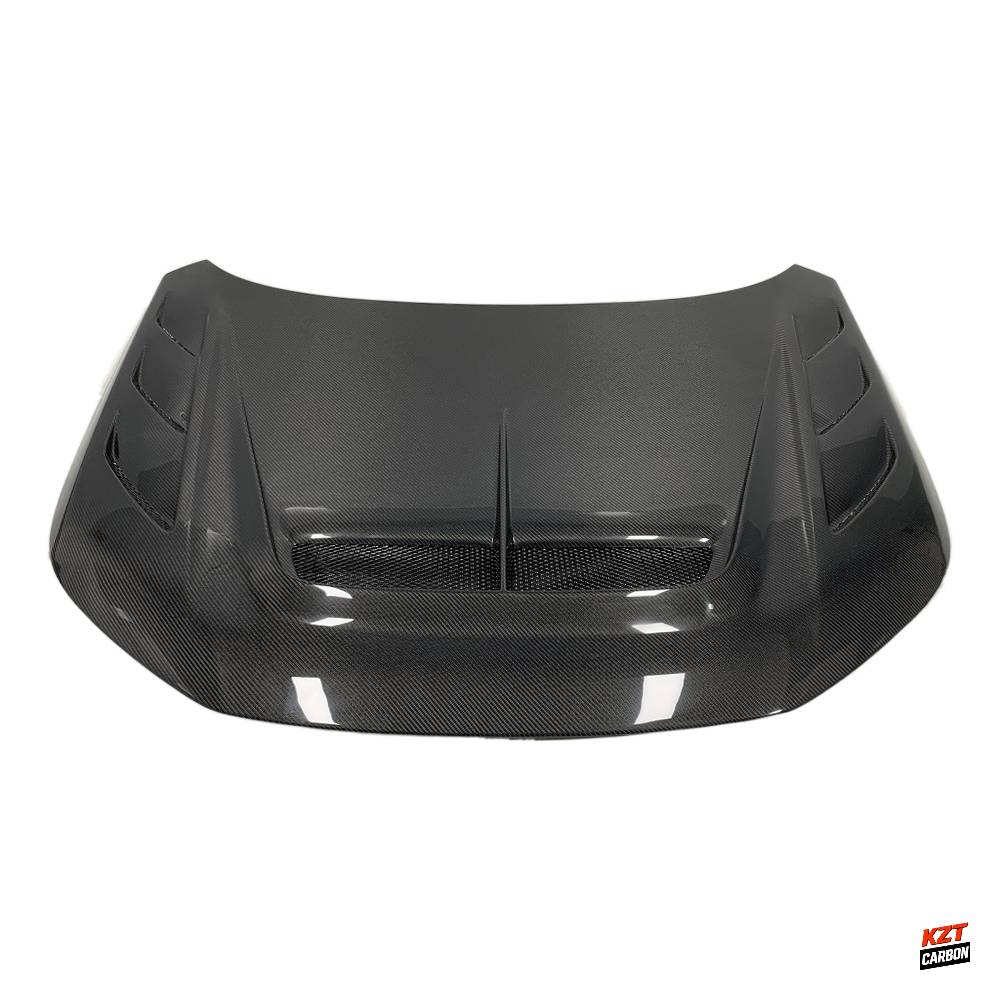 For Honda Civic FL5 Type R Carbon Fiber Vented Cooling Front Bumper Hood Bonnet