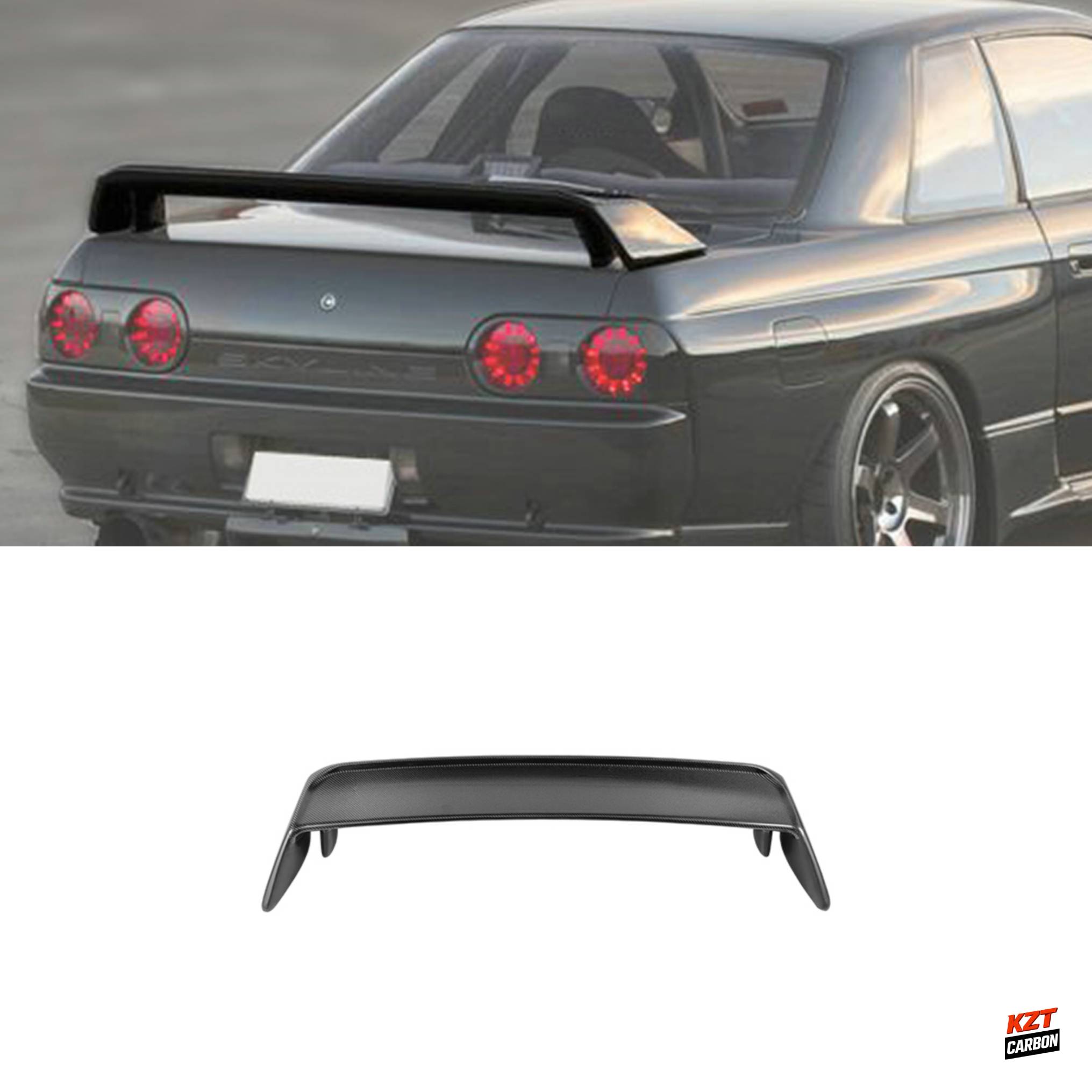 For Nissan Skyline R32 GTR 89-93 OEM Style Rear Spoiler Partial Carbon In Blade