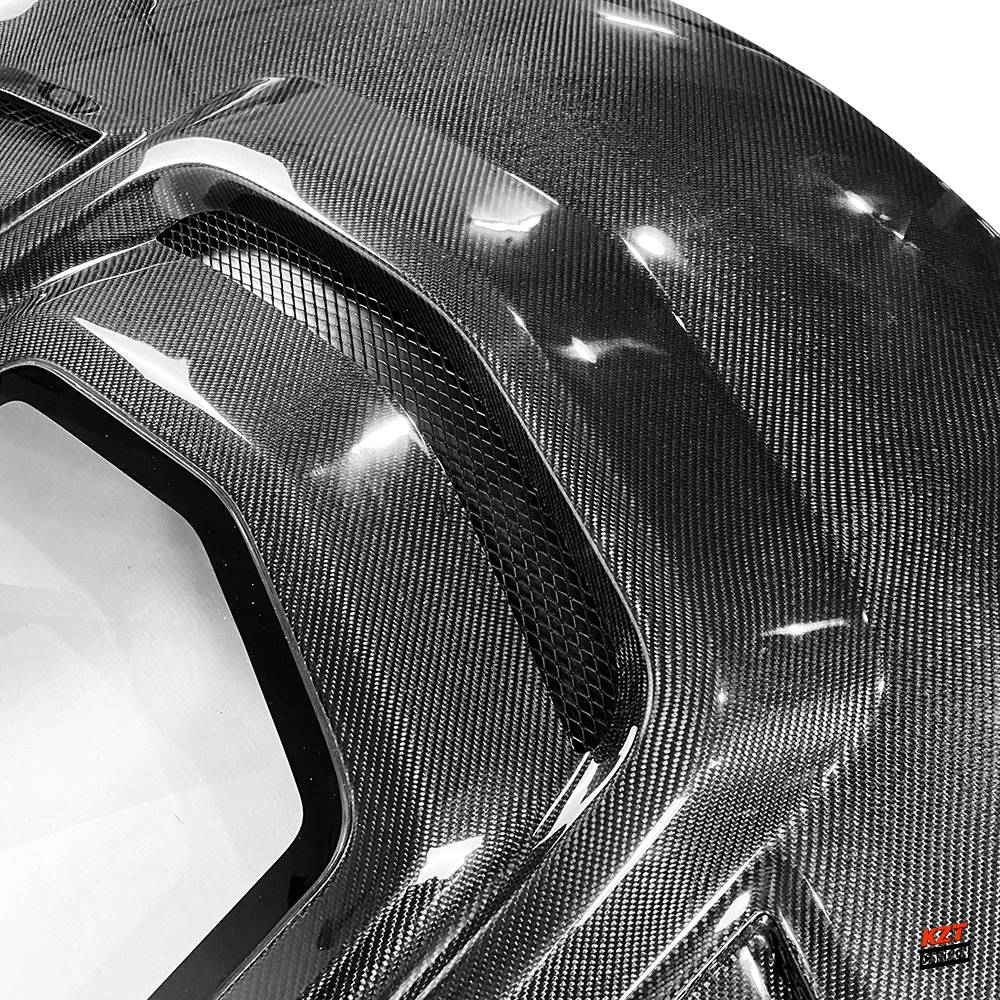 For Infiniti G37 Q40 2 Door Coupe 2008-13 Carbon Clear Glass Vented Front Hood