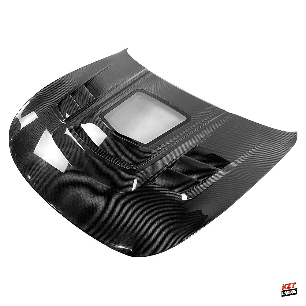 For Infiniti G37 Q40 2 Door Coupe 2008-13 Carbon Clear Glass Vented Front Hood