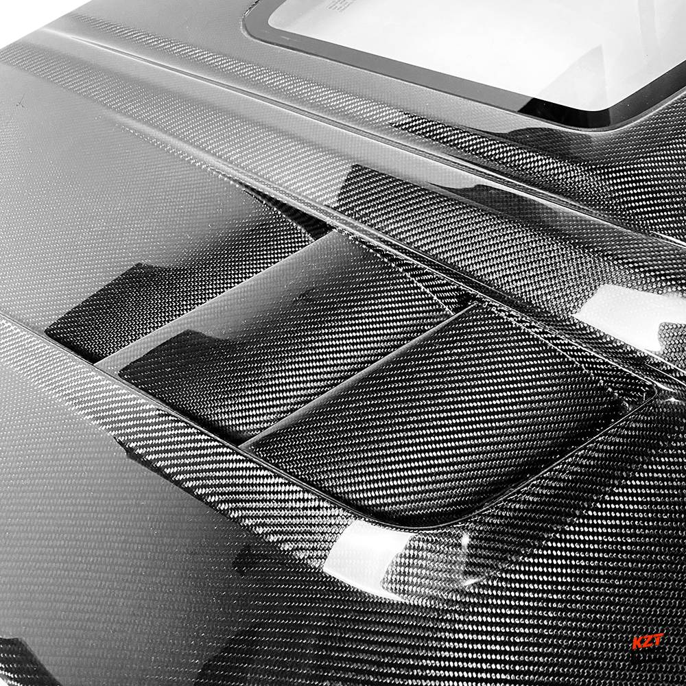 For Infiniti G37 Q40 2 Door Coupe 2008-13 Carbon Clear Glass Vented Front Hood