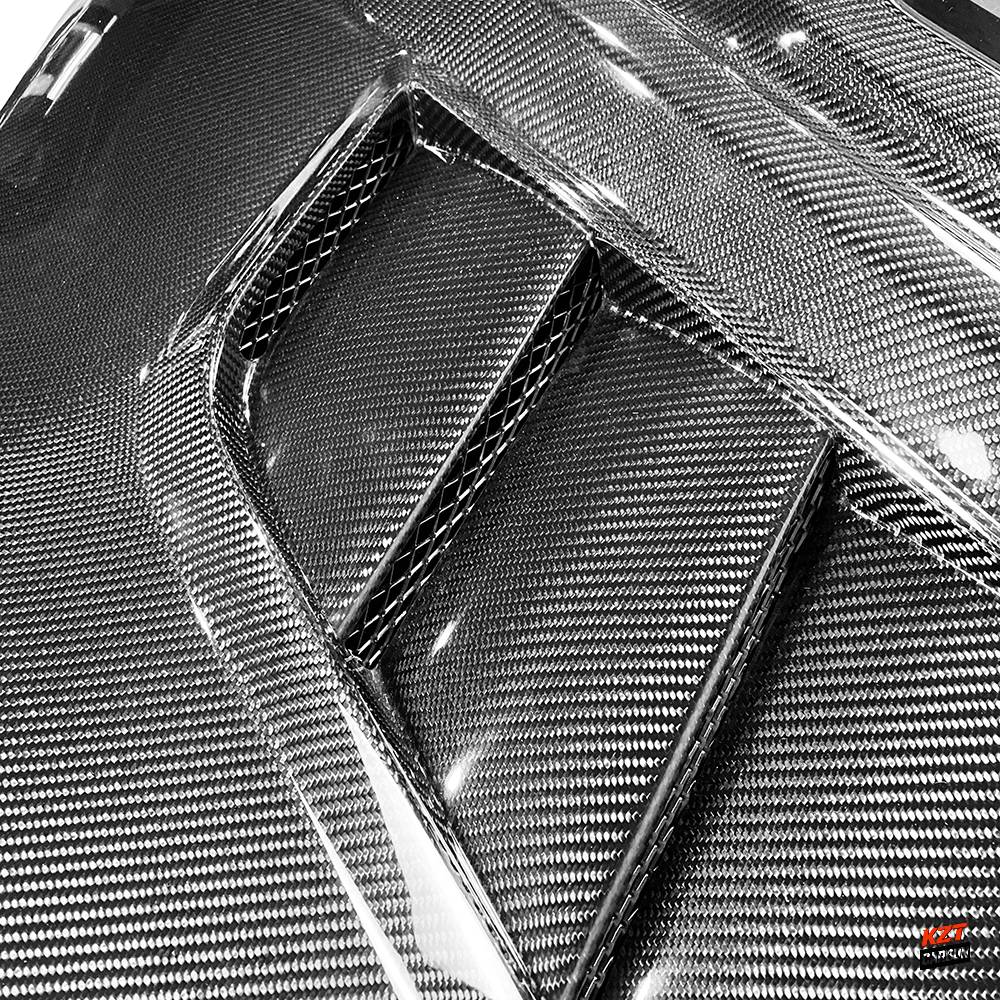 For Infiniti G37 Q40 2 Door Coupe 2008-13 Carbon Clear Glass Vented Front Hood