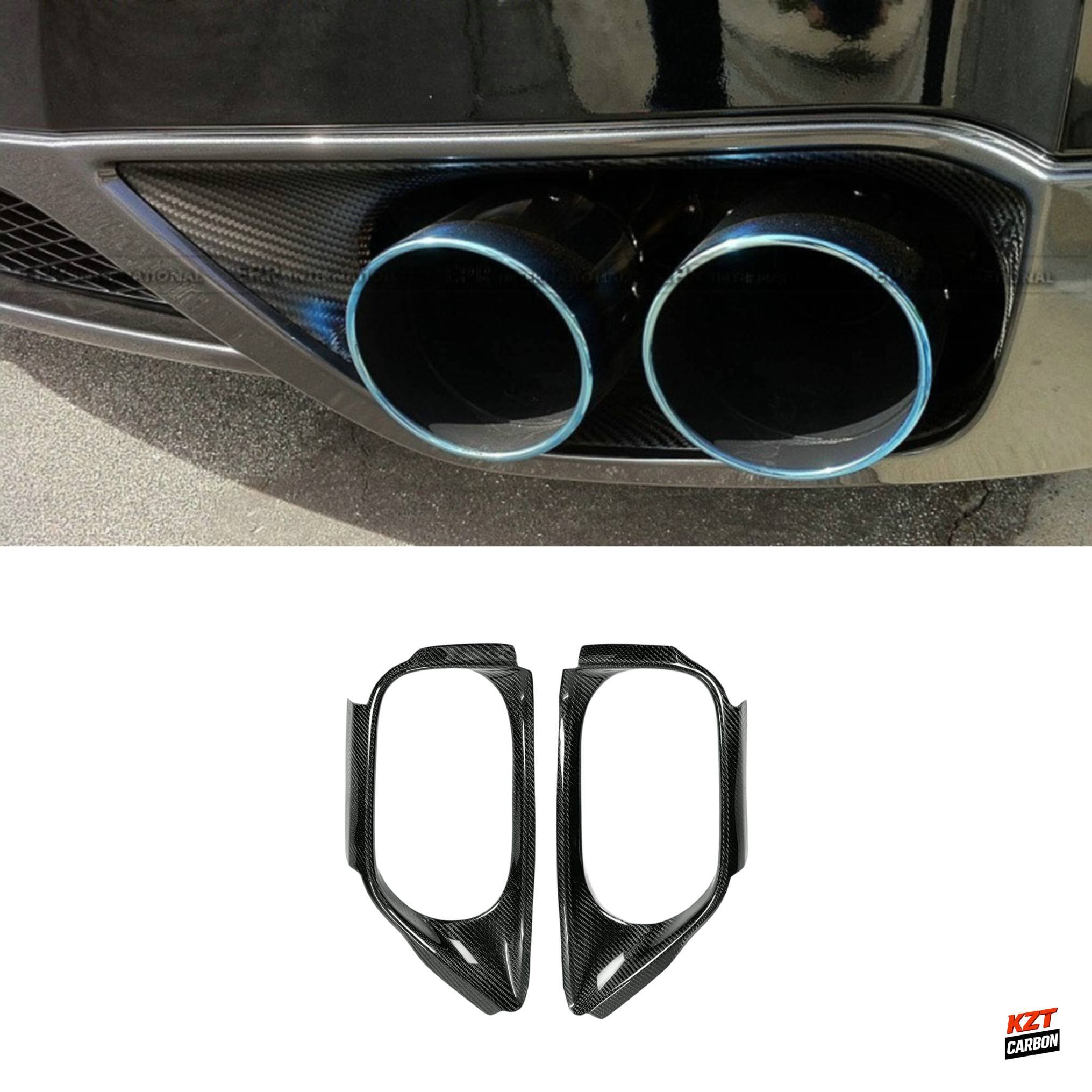 For Nissan R35 GTR 08-16 OE Style Carbon Fiber Rear Exhaust Suround Cover